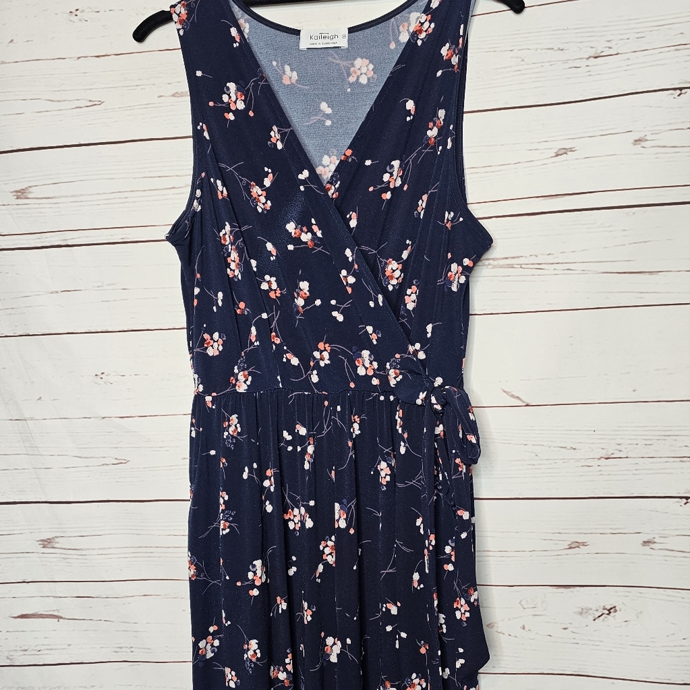 Kaileigh Floral Faux Wrap Wide Leg Jumpsuit - Picture 6 of 16